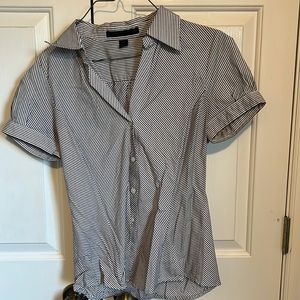 Express Black & white striped short sleeve blouse